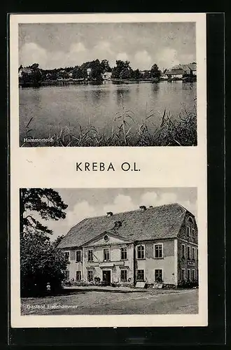 AK Kreba /O. L., Gasthof Eisenhammer, Hammerteich