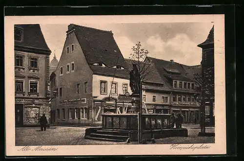 AK Alt-Meissen, Heinrichsplatz mit Brunnen
