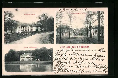 AK Bad Hofgeismar, Prediger-Seminar, Schloss Schönburg, Landwirtschaftl. Schule