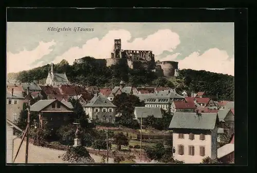 AK Königstein i. Taunus, Häuser und Ruine