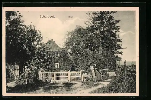AK Scharbeutz, Blick auf Haus mit Zaun