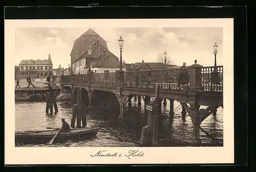 AK Neustadt i. Holst, Blick auf die Brücke