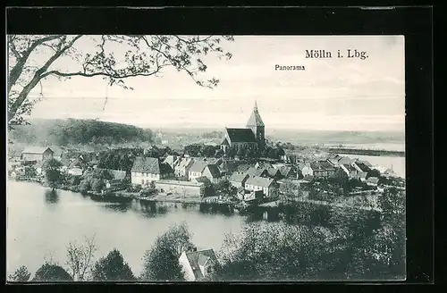 AK Mölln i. Lbg., Blick auf die Stadt aus der Ferne