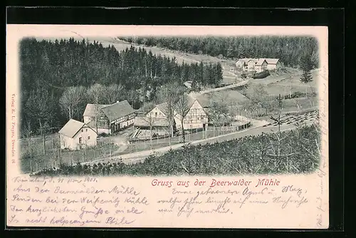 AK Pretschendorf, Blick auf die Beerwalder Mühle