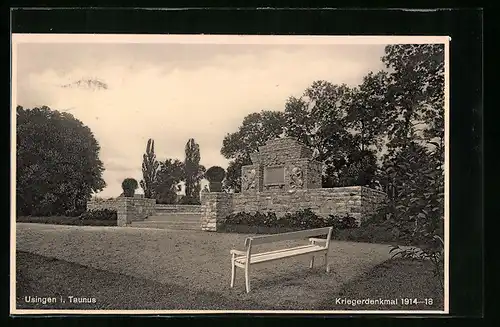 AK Usingen i. Taunus, Blick auf das Kriegerdenkmal
