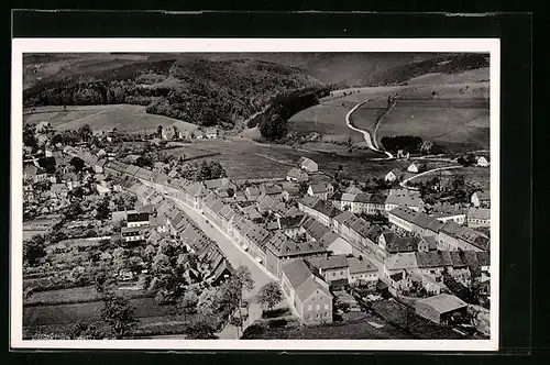 AK Zöblitz i. Erzgeb., Fliegeraufnahme vom Ort