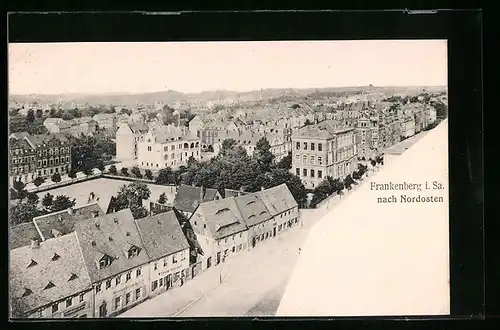 AK Frankenberg i. Sa., Blick auf die Stadt nach Richtung Nordosten