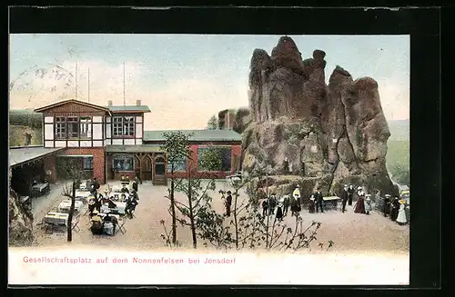 AK Jonsdorf, Gasthaus auf dem Nonnenfelsen