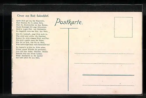 Künstler-AK Bad Salzschlirf, Ortspartie mit Kurgästen