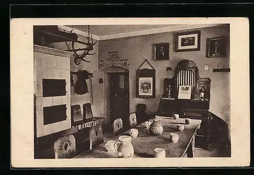 AK Zöblitz i. Erzgeb., Innenansicht der Jugendherberge Hüttstadtmühle