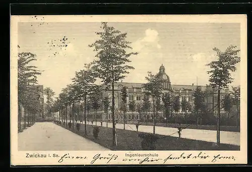AK Zwickau i. Sa., Blick auf die Ingenieurschule
