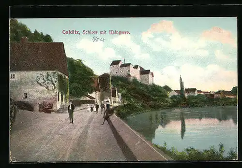 AK Colditz, Schloss mit Haingasse