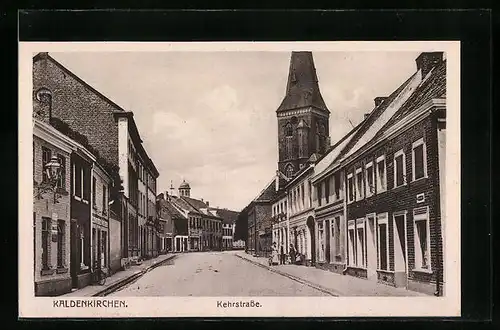 AK Kaldenkirchen, Kehrstrasse mit Kirche