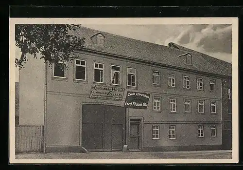 AK Schwalbach, Gasthaus zum Hirsch mit Strassenpartie