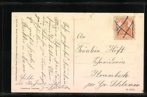 AK Lensahn i. Holst., Ortspartie mit Postamt