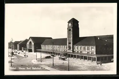 AK Basel, Neuer Bad. Bahnhof