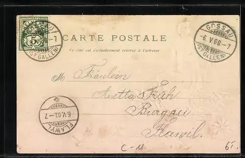 Präge-Lithographie Schweiz, Heil dir Helvetia mit Wappen