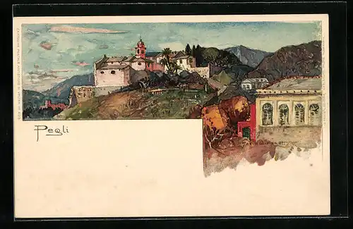 Künstler-AK Manuel Wielandt: Pegli, Panorama