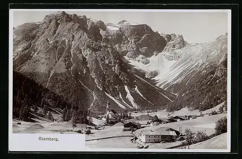 Foto-AK Fritz Gratl: Obernberg, Panorama mit Kirche