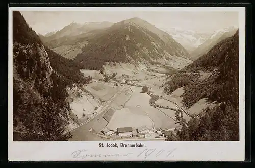 Foto-AK Fritz Gratl: St. Jodok /Brennerbahn, Panorama