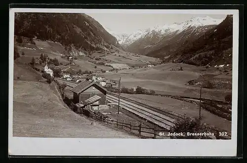 Foto-AK Fritz Gratl: St. Jodock /Brennerbahn, Panorama