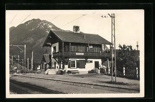 AK Hochzirl, Bahnhof mit Bergpanorama