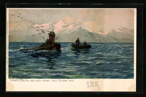 Künstler-AK Zeno Diemer: Monte Baldo, Ansicht von den Scogli dell Altare