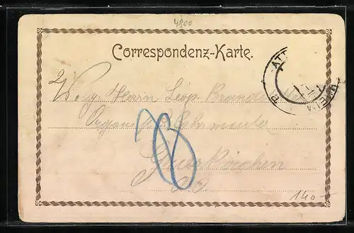 Lithographie Puchheim, Totalansicht, Maria mit dem Kinde, Gnadenkirche