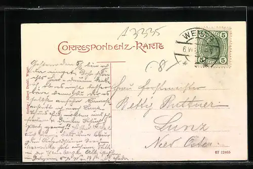 AK Weyer, Ortsansicht vom Kreuzberg aus