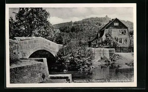 AK Neustadt /Odenw., Partie an der Mümlingbrücke