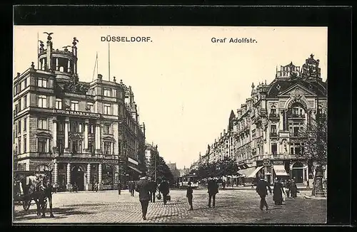 AK Düsseldorf, Partie in der Graf Adolfstrasse