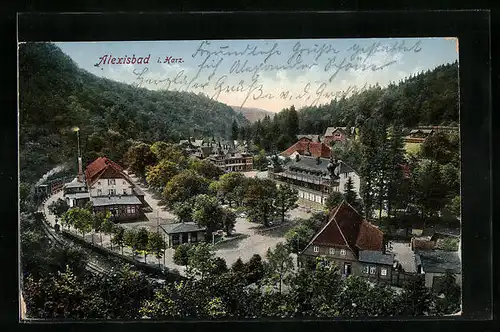 AK Alexisbad i. Harz, Blick auf den Ort