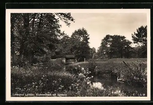 AK Lychen, Küstrinerbach mit Schleuse