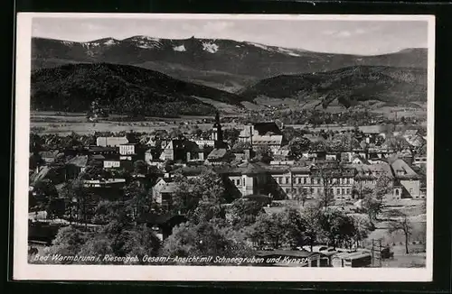 AK Bad Warmbrunn, Das Rheumabad im Bäderland Schlesien aus der Vogelschau