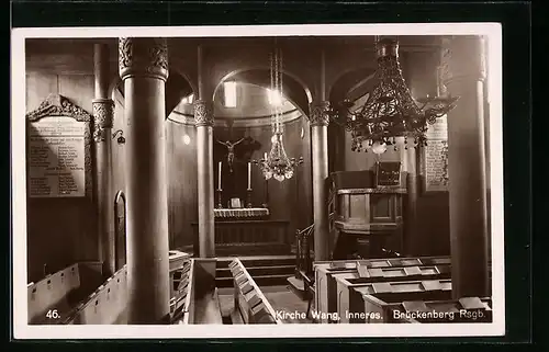 AK Brückenberg i. Rsgb., Innenansicht der Kirche Wang