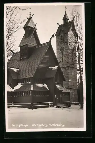 AK Brückenberg i. Rsgb., Ansicht der Kirche Wang