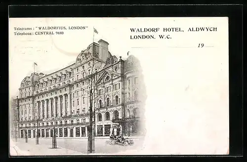 AK London-W. C., Waldorf Hotel, Aldwych