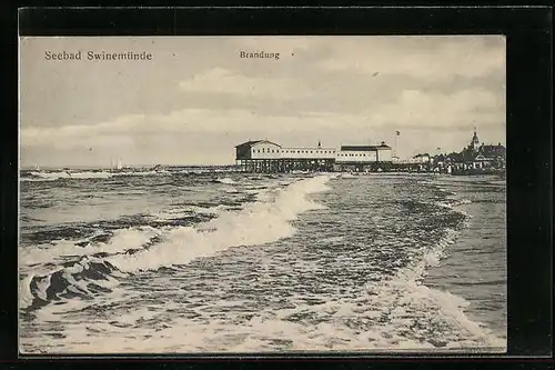 AK Swinemünde, Partie am Wasser