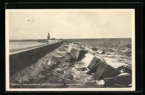 AK Swinemünde-Osternothafen, Wellenbrecher