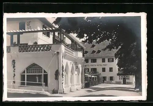 AK Klobenstein, Strassenpartie am Hotel Post