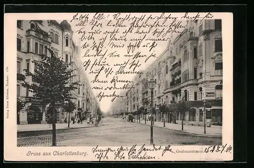 AK Berlin-Charlottenburg, Grolmannstrasse mit Pension