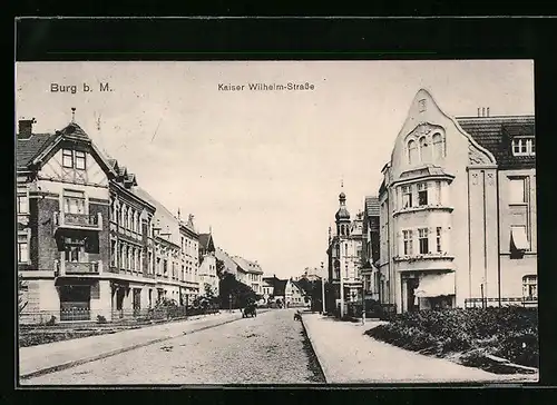 AK Burg b. M., Kaiser Wilhelm-Strasse mit Villen