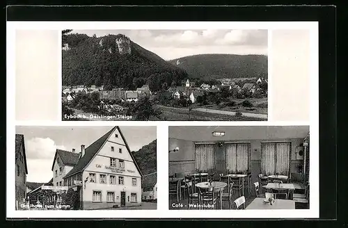 AK Eybach, Ortsansicht, Gasthaus zum Lamm, Café-Weinstube