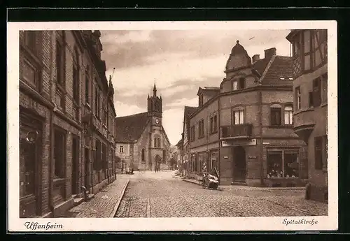 AK Uffenheim, Spitalkirche und Geschäft