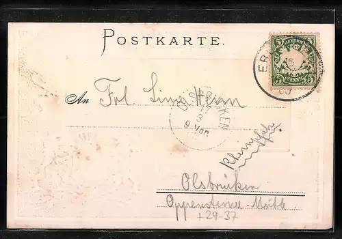 Passepartout-Lithographie Erlangen, Collegienhaus, Wappen