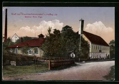 AK Krummenhennersdorf b. Freiberg, Gasthaus Krumhennersdrof von Rich. Vogt
