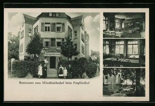 AK Stuttgart, Restaurant zum Mönchhaldenhof beim Pragfriedhof