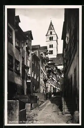 AK Meersburg am Bodensee, Strasse Kirchgasse mit Geschäft