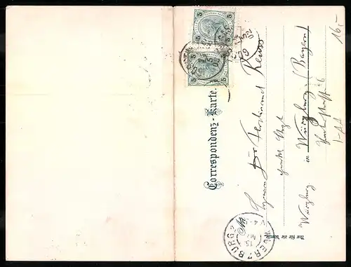 Klapp-AK Gossensass, Ortsansicht mit Kirche