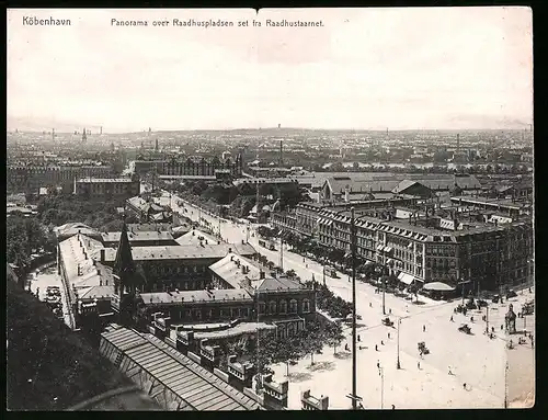 Klapp-AK Köbenhavn, Panorama over Raashuspladsen set fra Raadhustaarnet